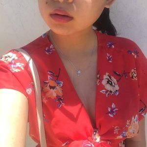 Pants - Floral Front Tie Romper Pants - Floral Front Tie Romper